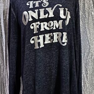 Lane Bryant Charcoal Top with Metallic Accents